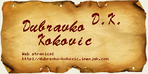 Dubravko Koković vizit kartica